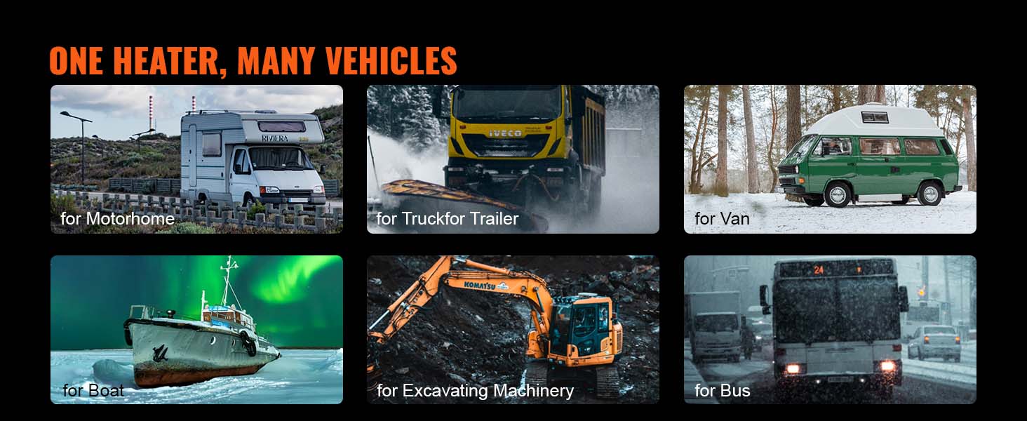 VEVOR Diesel Air Heater, Max. 8KW 12V All-on-one Diesel Heater with Bluetooth App and LCD, Automatic Altitude Adjustment Max 18045 ft, Portable Parking Heater Fast Heating Low Noise, Diesel Heater for Truck RV Trailer Camper Van Boat and Indoors