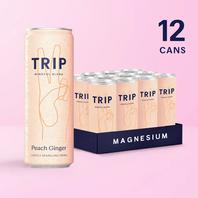 TRIP Wild Strawberry Sparkling Adaptogen Drink — 120mg Magnesium