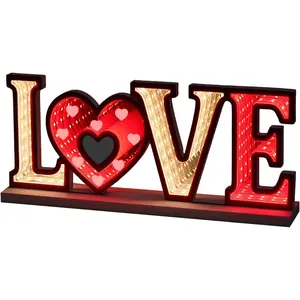 ValentinesDayDecor,LoveSignInfinityMirrorTunnelLightforValentinesDayDecorations,NightLightswithEndlessExtensionforHomeLivingRoomTableCenterpiece