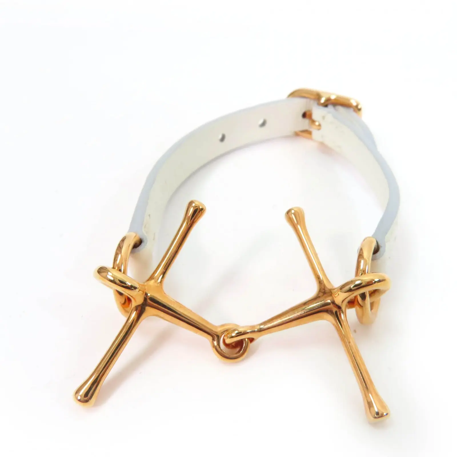 Pre-owned HERMÈS Others Small Leather Goods Hermes Mole Bracelet Leather Bracelet Size 17