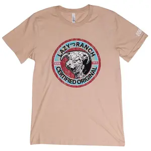 Lazy J Ranch Certified Original Hereford Short Sleeve T-Shirt - Heather Sand