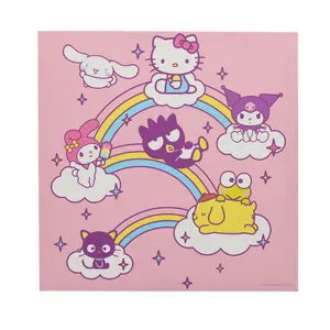 Sanrio Hello Kitty and Friends Rainbows Canvas Wall Art | 12 x 12 Inches