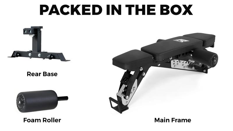 RitFit GATOR 1600LB 3-Section Adjustable Weight Bench(Black/Red)