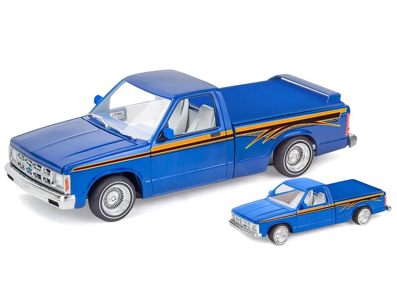 Level 4 Model Kit 1991 Chevrolet S-10 Lowrider Pickup Truck with 1/64 Diecast Version Included 1/25 Scale Model by Revell