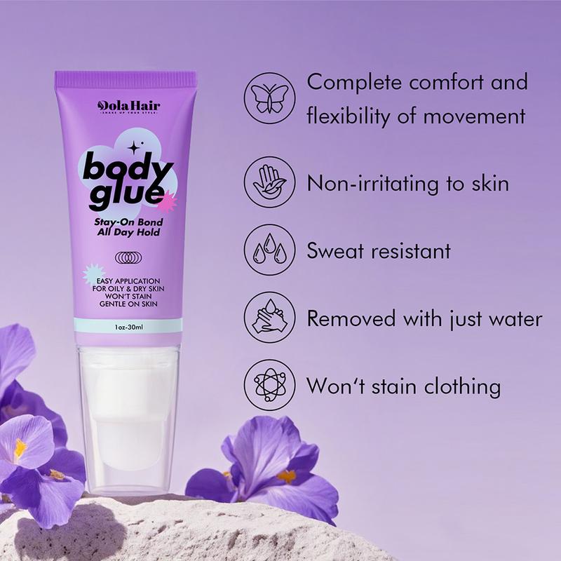 Dolahair Body Glue for Skin & Clothing Sweat Resistant, Water Wash Off- Fashion Adhesive for Dancers, Socks, Stockings, Leotards, Bras, Wigs, Costumes