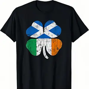 Scottish Irish St Patricks Scotland Ireland Shamrock Flag T-Shirt Sweatshirt Menswear