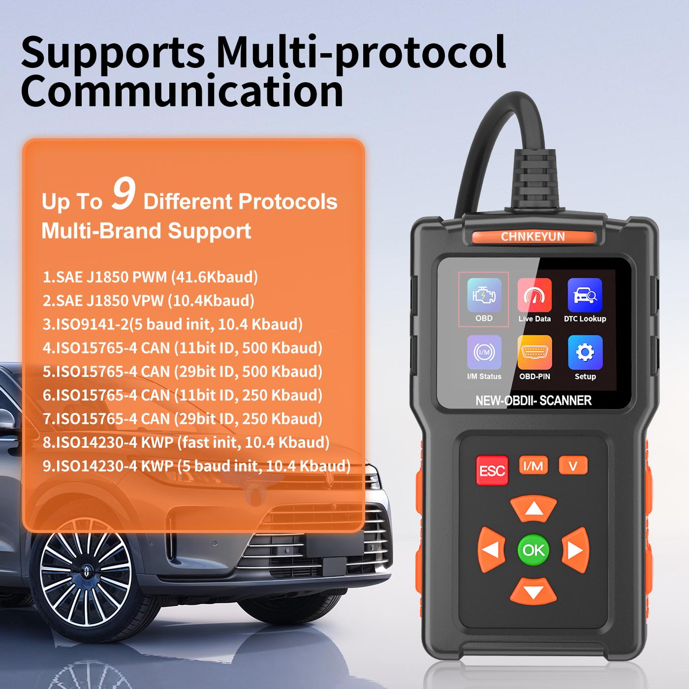 OBD2 Advanced Diagnostic Tool Professional Engine Code Reader Reset Real-Time Data for Mode 6 & 8 Vehicles After 1996 No Battery OBDII/EOBD CAN car