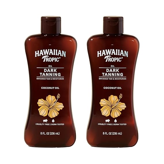 Achieve a Deep, Radiant Tan with Our Premium Dark Tanning Oil (Twin Pack, 8oz Each) – A Moisturizing Body Oil Infused with Nourishing Cocoa Butter for Enhanced Tanning and Supple Skin