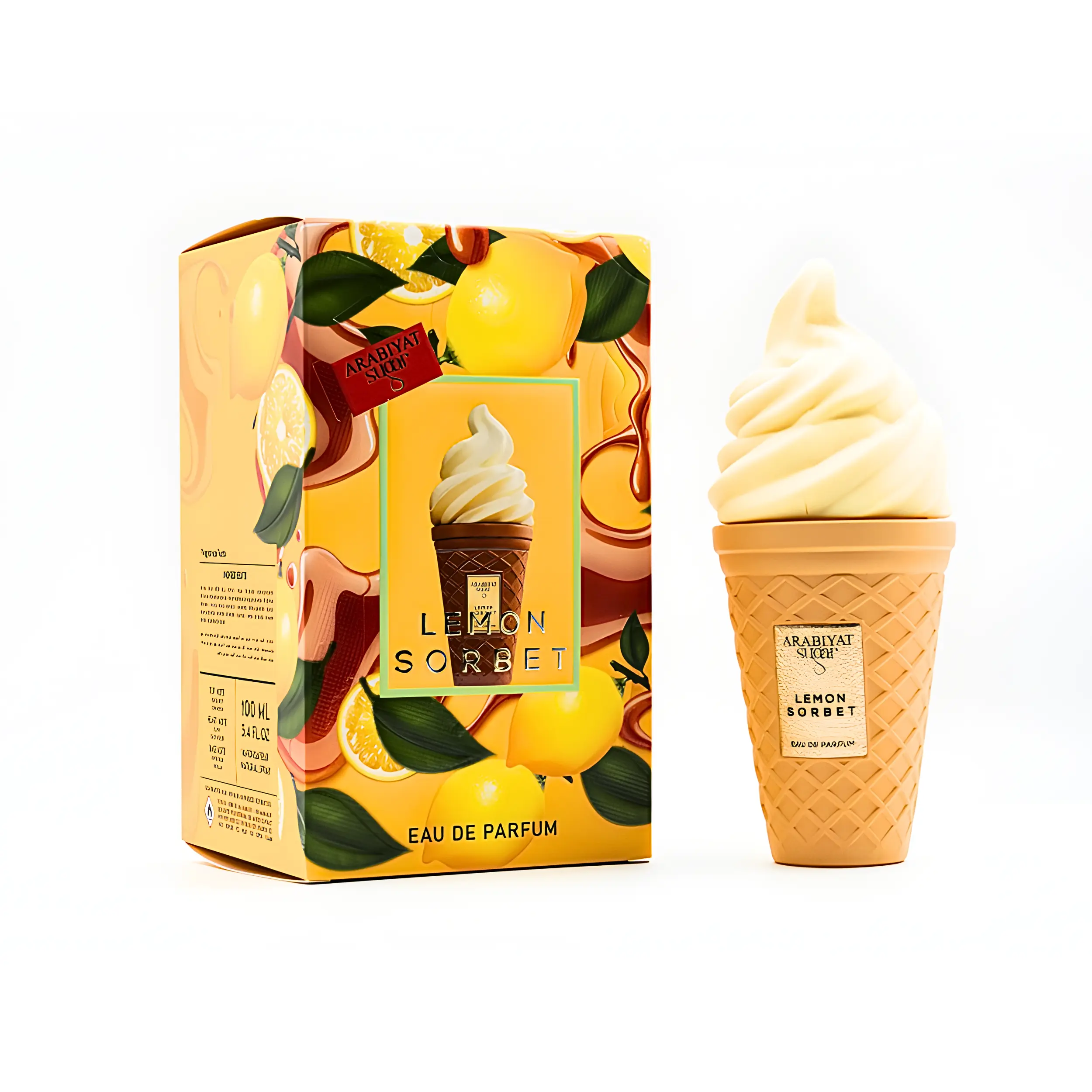 Arabiyat Sugar Lemon Sorbet Eau De Parfum, Sweet Gourmand Fragrance with Citrus and Creamy Vanilla Scents for Unisex Wear, 3.4 fl.oz, Aromatic Citrusy Fragrance, Citrus Vanilla Scent, Perfumes, Fragrances