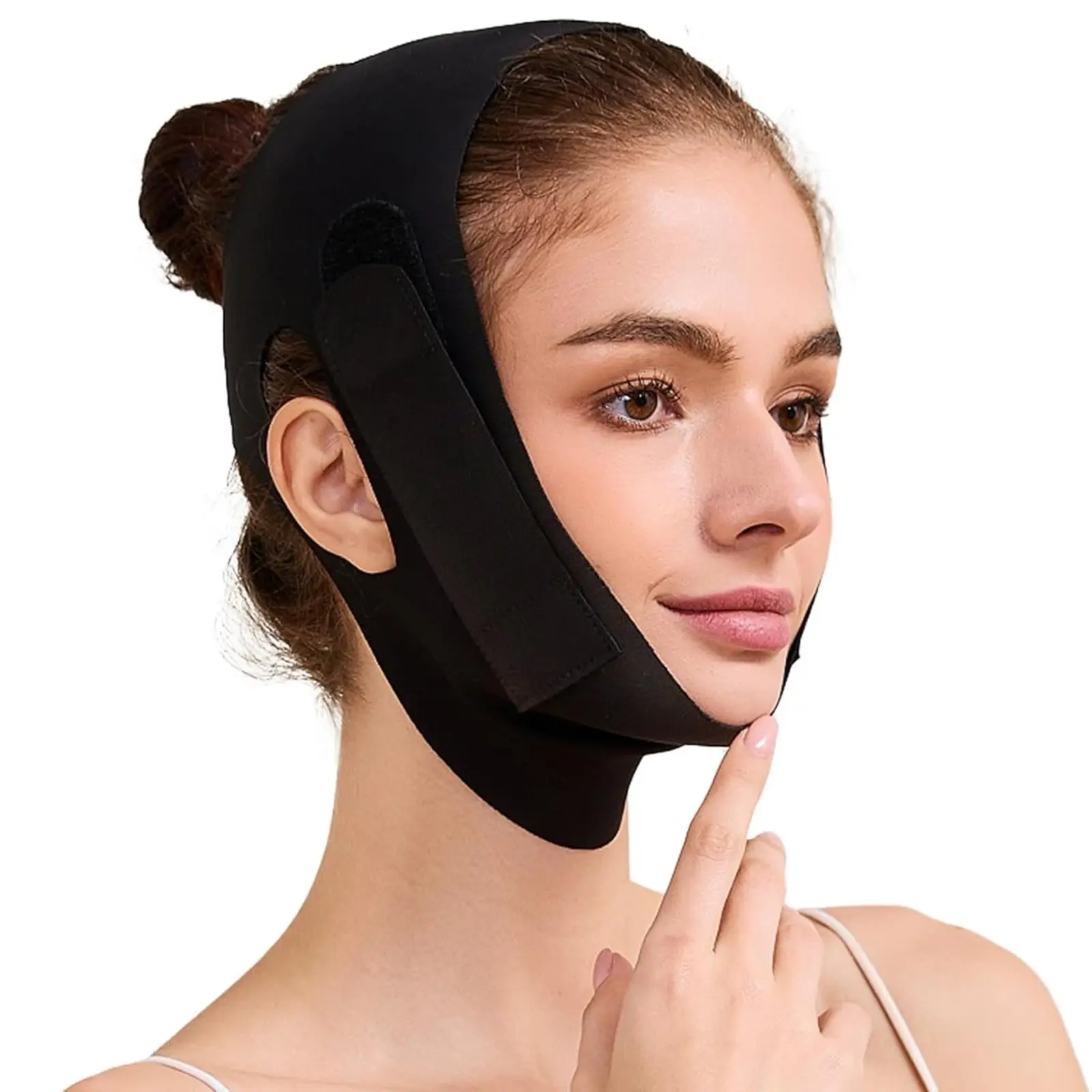 Chin Strap for Sleeping,Adjustable Chin Strap,Jaw Strap,Jawline Shaper,V Line Lifting Mask,Face Lifting Strap,Facial Shaping Tool,Black