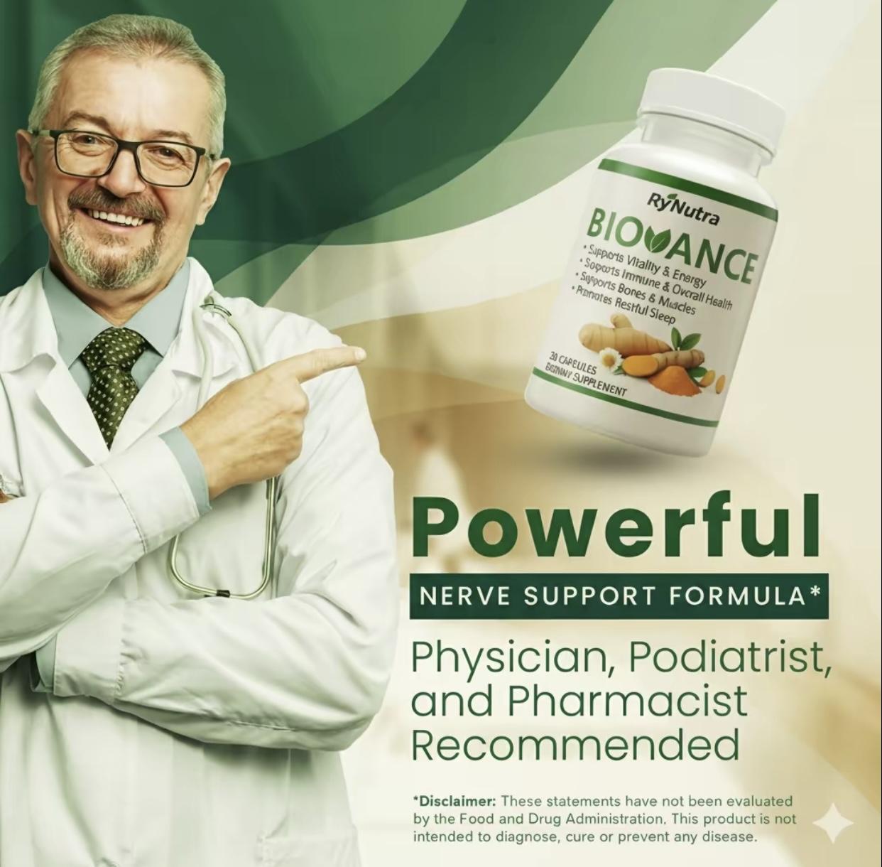 BIOVANCE Nerve Support-30 Capsules for Energy, Nerve Health ...