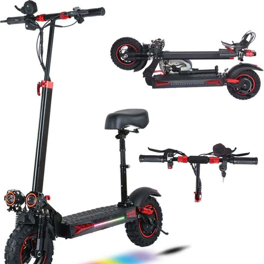 THUNDERBOLT X1 High Speed Electric Scooter, 34 mph Top Speed, 1200W Motor, 34 mi Range, Foldable Commuter, Dual Brakes, 11" Solid Tires, Adjustable Handlebar, High Speed Scooter