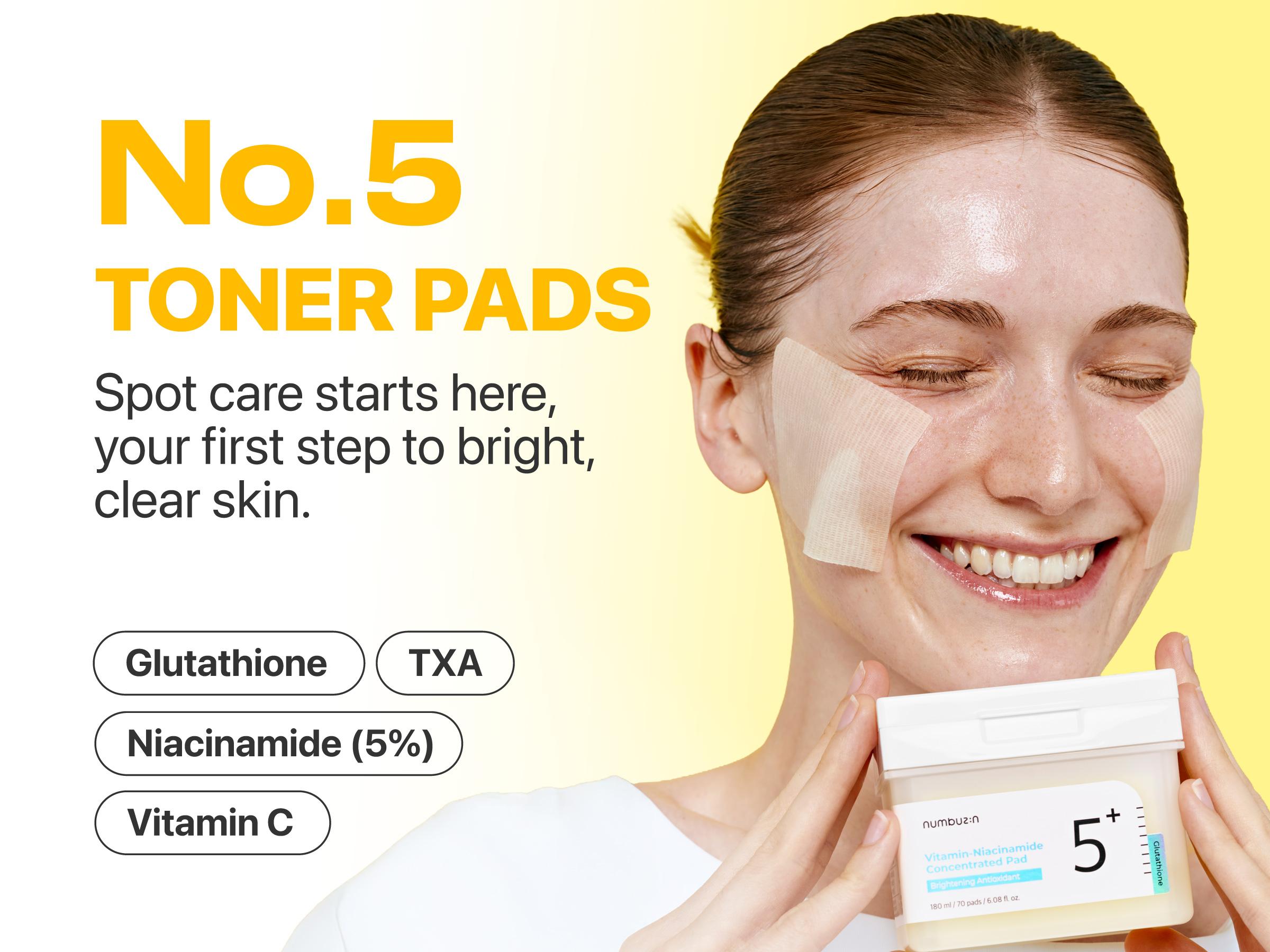 [numbuzin official shop] No.5 Toner Pads | Vitamin-Niacinamide Concentrated Pad | 70 Pads/6.08 fl. oz.