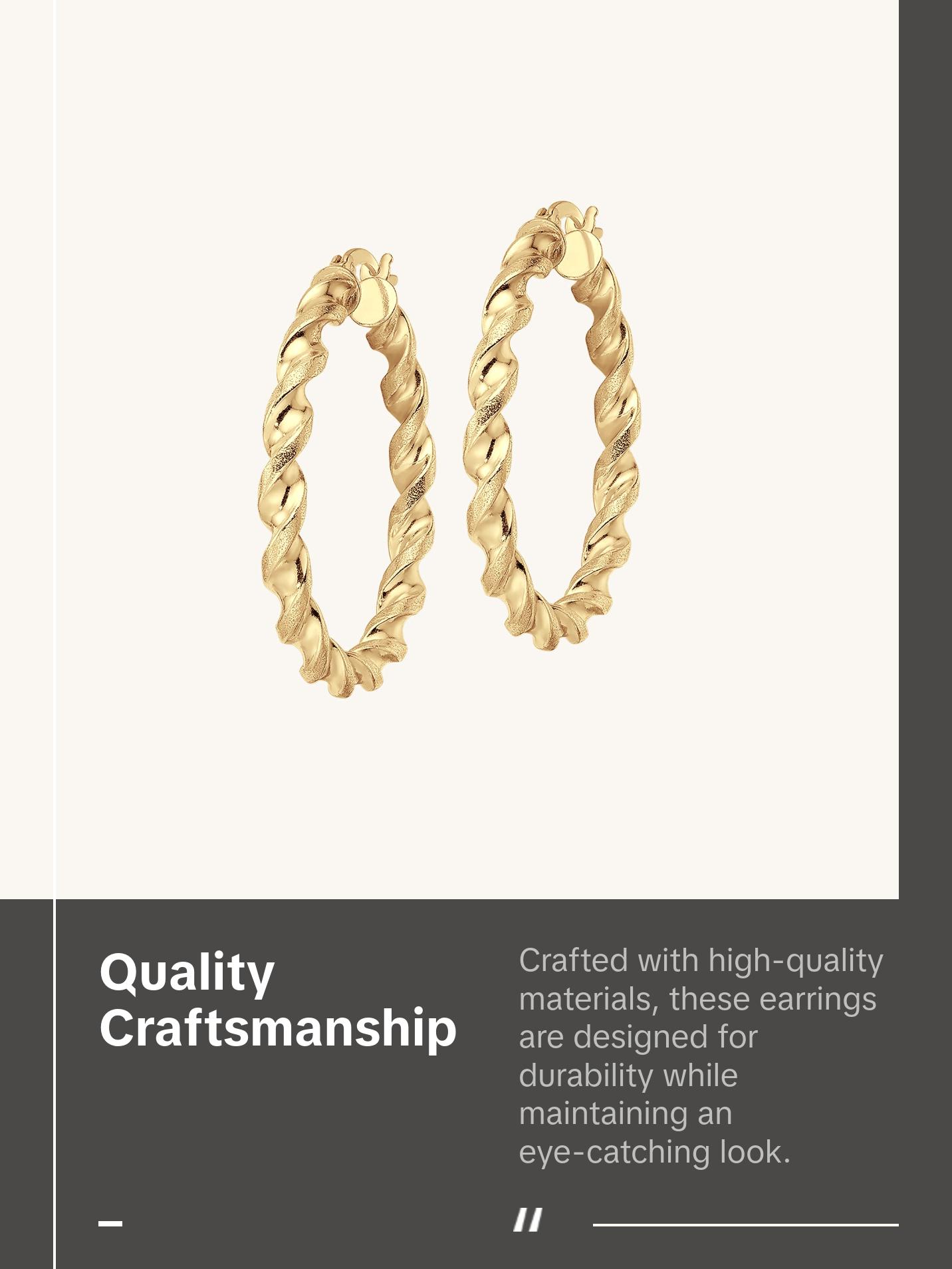 Twisted Rope 35mm Hoop Earrings