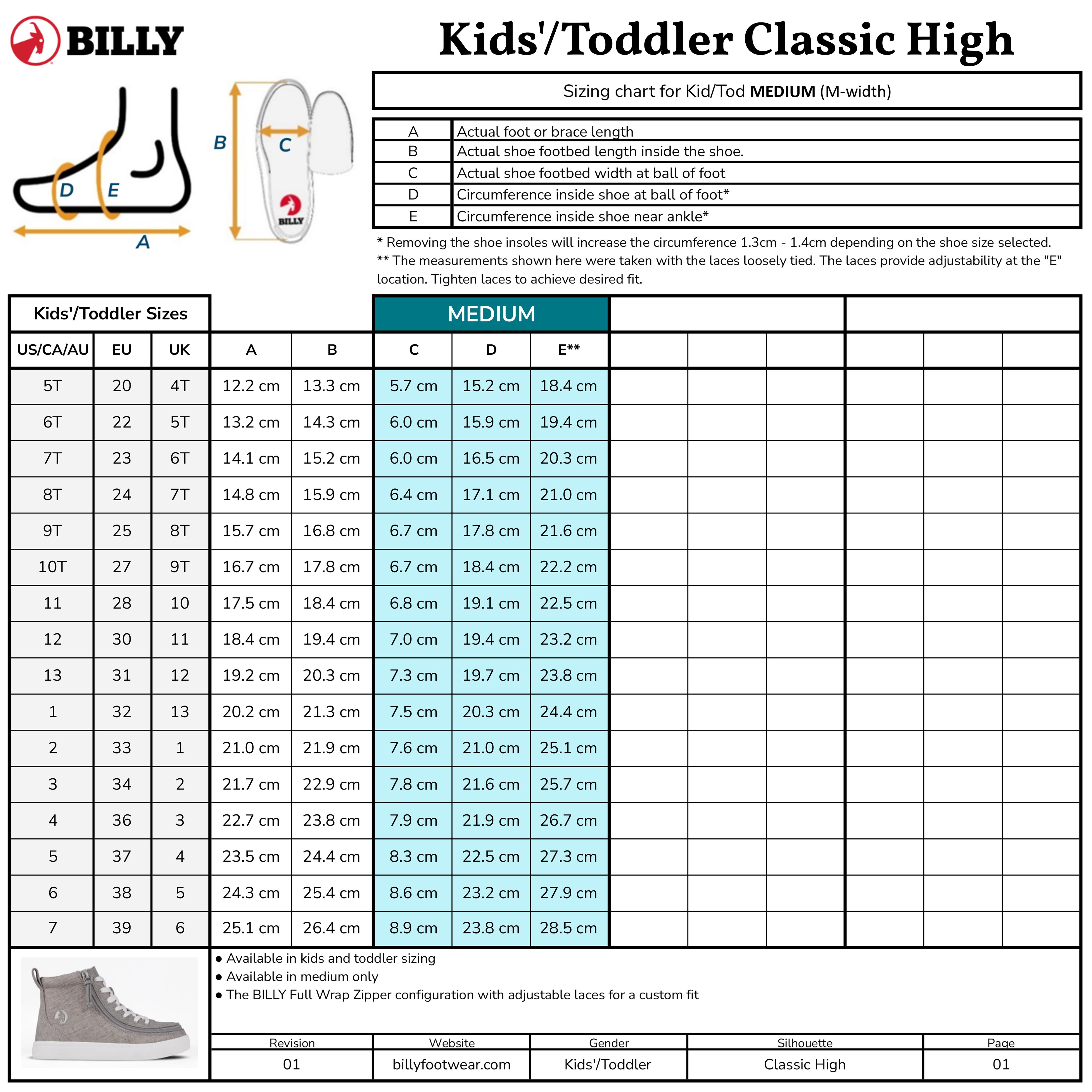 Kids'/Toddler BILLY Classic High Tops
