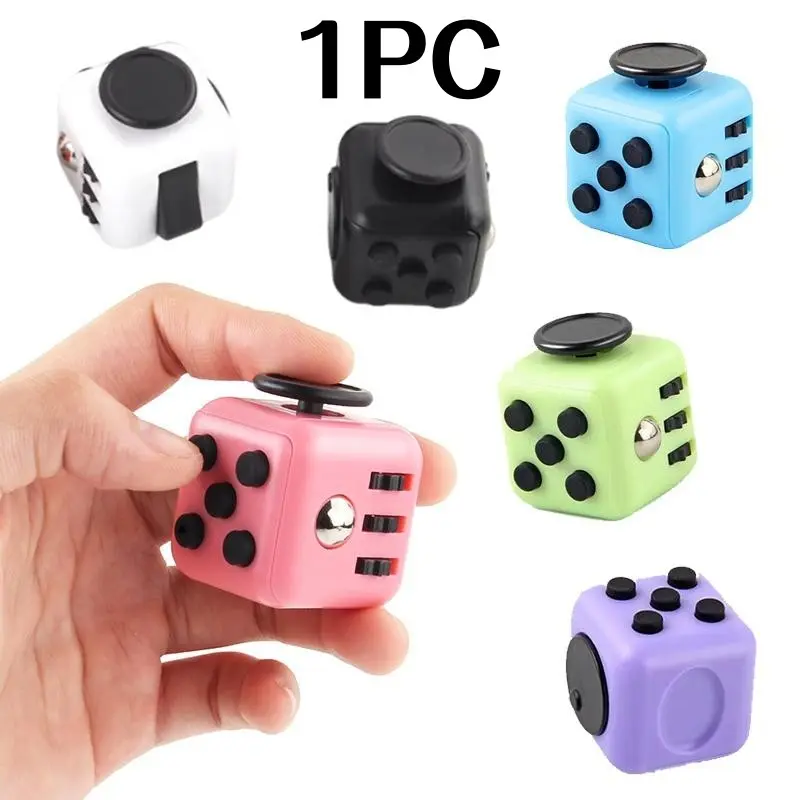 Colorful 6-Sided Press Finger Magic Cube Dice, Novelty Magic Dice Toy, Stress-Relief Fidget Relief Sensory Toy, Fingertip Vent Toy, Fidget Gadget, Gift For Children And Adults, Stress Relief Fidgeting, Stress Relief Tool, Sensory Stress Reliever