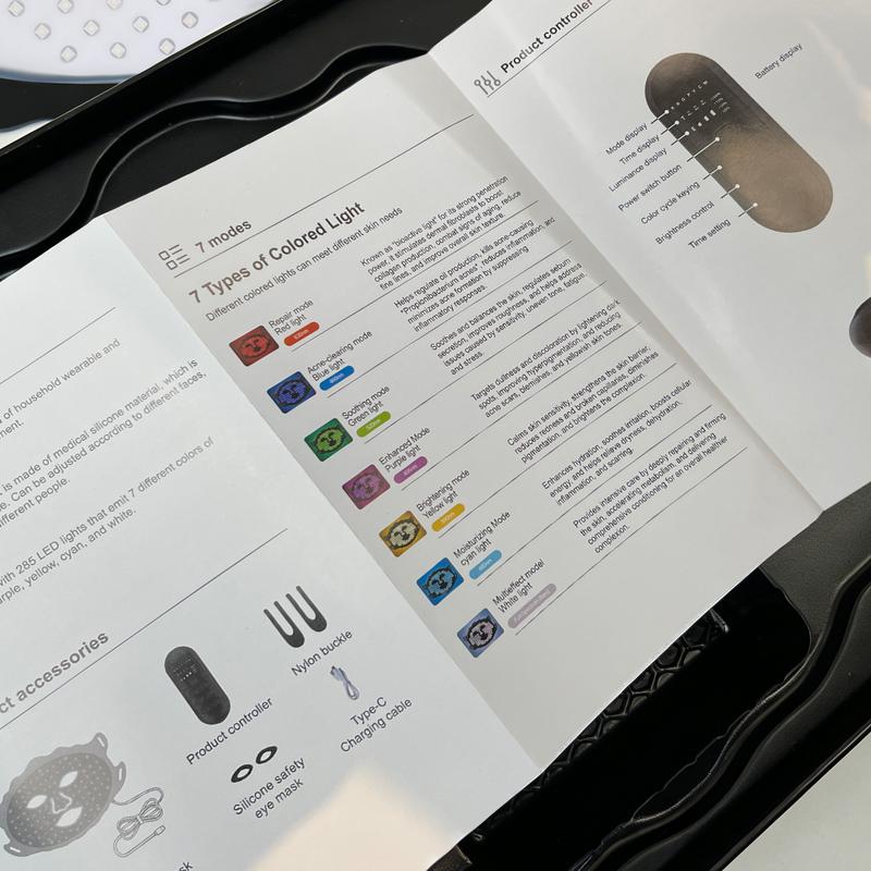 AIUO Upgraded 7-Color LED Light Therapy Mask Wireless Rechargeable Facial Care Device Red Light Multi-Mode Skincare Daily Beauty Routine Gift for Women Valentine's Day Gift