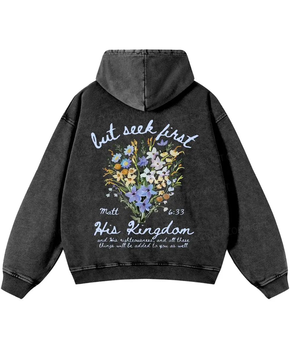 His Kingdom Double Sided Washed Christian Hoodie
