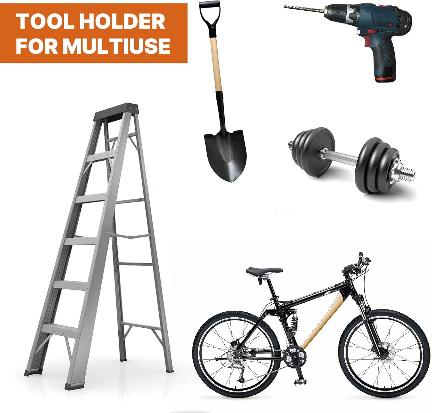 Garage Organizer Wall Hanger, Heavy-Duty Steel Weed Trimmer Wall Rack, Yard Tool, RackGarden Tool Rack for Grass Trimmer, Hedge Trimmer