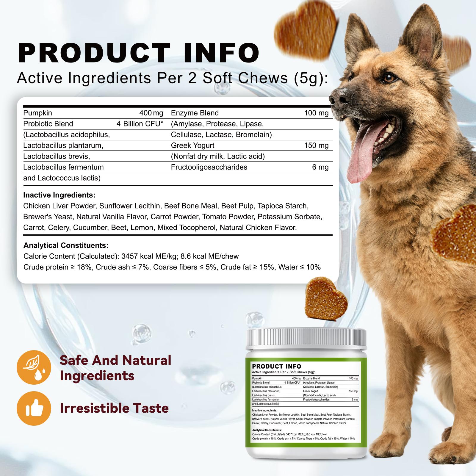 OurCares Probiotics for Dogs Support Gut Health Occasional Diarrhea Digestive Health & Seasonal Allergies Dog Probiotics Soft Chew for Pet Immune System Chicken 120 Soft Chews Pet Daily Chews Snacks