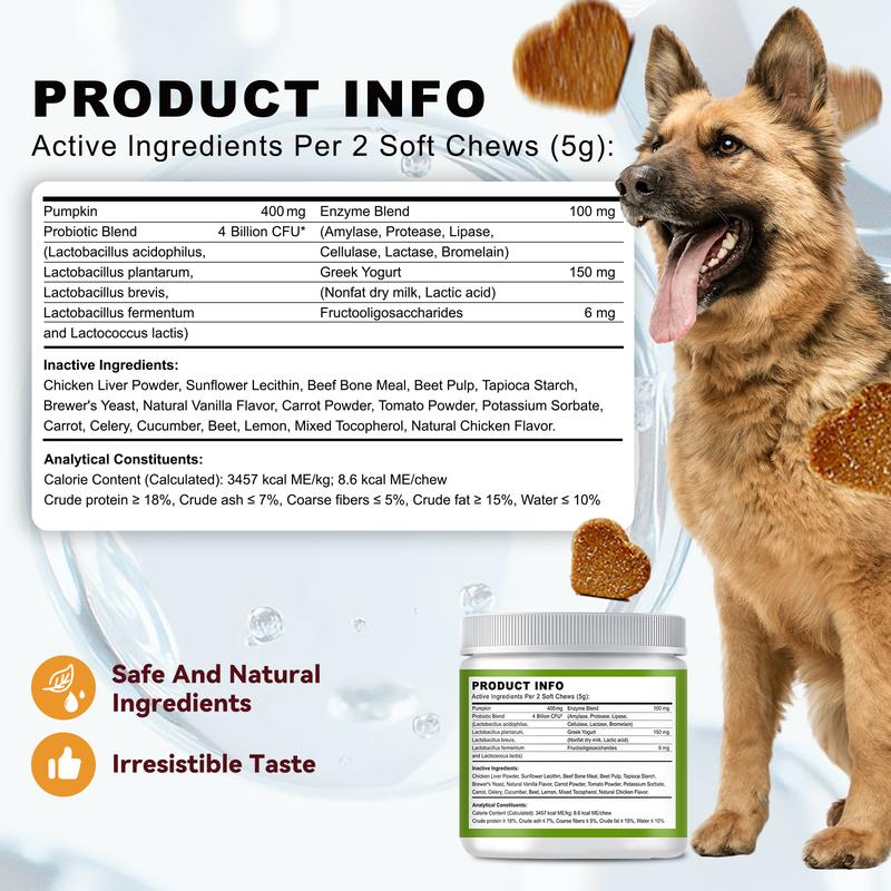 OurCares Probiotics for Dogs Support Gut Health Occasional Diarrhea Digestive Health & Seasonal Allergies Dog Probiotics Soft Chew for Pet Immune System Chicken 120 Soft Chews Pet Daily Chews Snacks