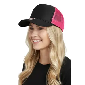 Black Neon Otto Trucker Hat Two Tone Cap Casual Outfits Cap