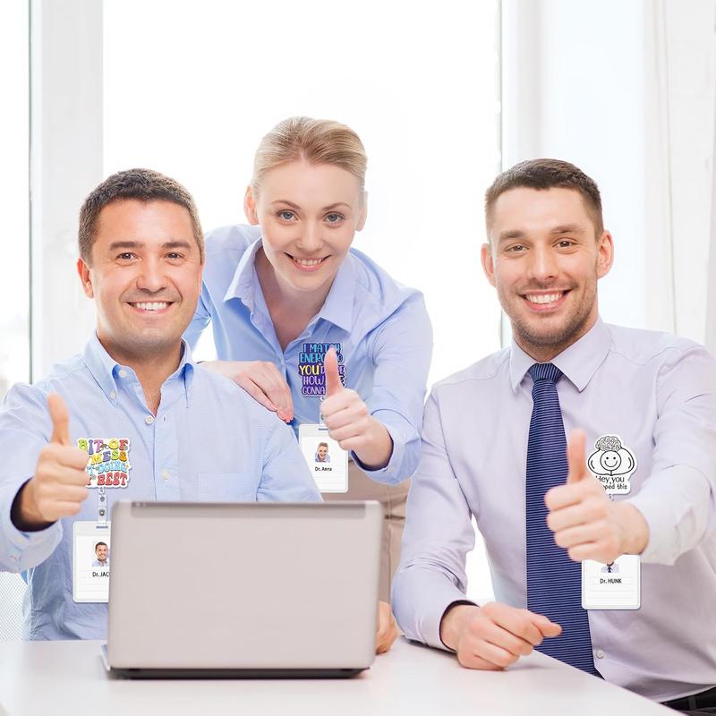 36/24/12/10 Pcs Funny Badge Reels for Nurses Cute Acrylic ID Badge Holder with Retractable Name ID Clip Bulk Badge Reel Accessories for Doctors Teachers Nursing Students Coworkers Medical Assistants New Grad Nurse Onboarding Gifts, Clinical Essentials