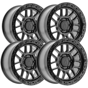 (Set of 4) Arena A119 Boost 17x9 6x5.5" +0mm Double Black Wheels Rims 17" Inch
