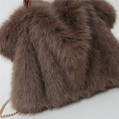 Women's Fashion Retro Plush Chain Crossbody Bag 2025 Fall & Winter - Large Capacity, Suitable for Daily Commute & Shopping, Street Versatile