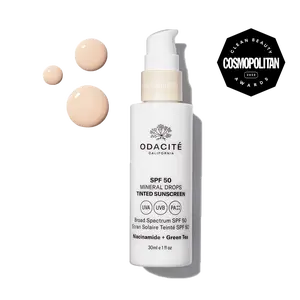 SPF 50 Tinted Mineral Drops • Flex-Perfecting® Sunscreen • Niacinamide + Green Tea Facial Skincare Skin Repair Comfort