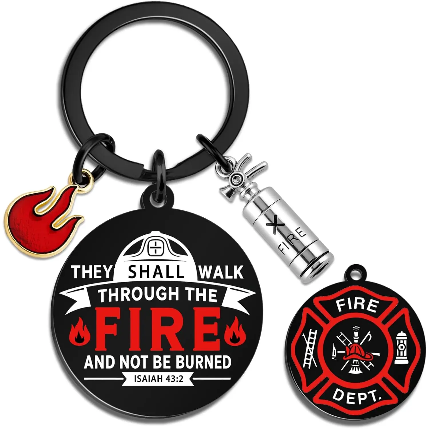 Firefighter Gifts for Men Firefighter Keychain Gifts for Firefighters Accessories Fireman Prayer Keychain Fire Fighter Gift Men Fire Department Gift Fathers Day Graduation Birthday