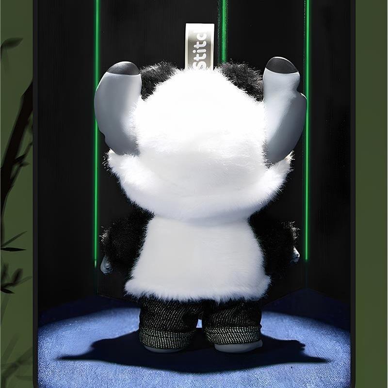 Disney Stitch Gen Z Street Style Series – Hang Card Edition Panda Plush | Removable Gloves & Fashion Outfits for Customizable Fun, A Poseable Collectible Blending Cool & Cute, Perfect Gift for Stitch Lovers,Best Gifts  genz street style Stuffed Animal