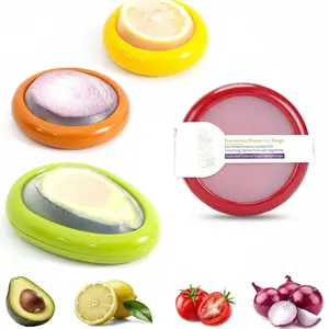 Set of 4 Reusable Fruit and Veggie Savers - Ideal for Avocados, Tomatoes, Apples, Garlic, Onions, and More