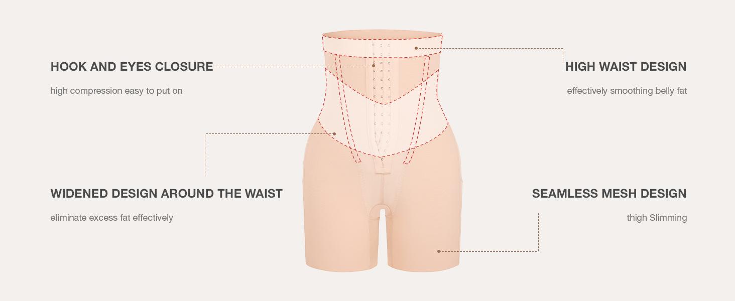 FeelinGirl Colombian Body Shaper Shorts - Women's High Waist Tummy Control Butt Lift Faja SpringStatements