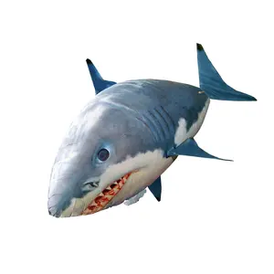 Remote Control Flying Shark Inflated RC Inflatable Balloon Toy Kids Gift (Blue Shark)