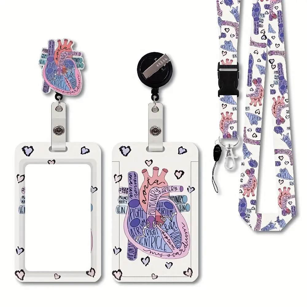 Retractable Lanyards with ID Badge Holder Rotatable Clips - Mental Health Nursing Lanyards for Name Badges Holders, Name Tag Lanyards, Breakaway Lanyards with ID Badge Holder for Nurse, Teacher, Student, Medical Badge Holder