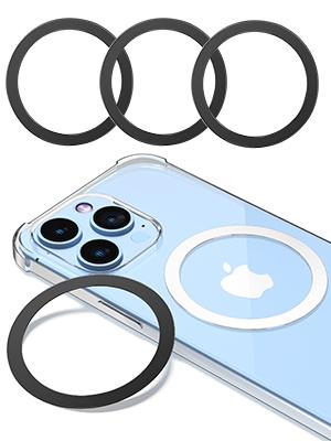 4-Pack Ultra-Thin Metal Rings – 0.4mm Magnetic Stickers for iPhone 12-16, Galaxy S24/S23/S22, Wallets, Grips & Car Mounts