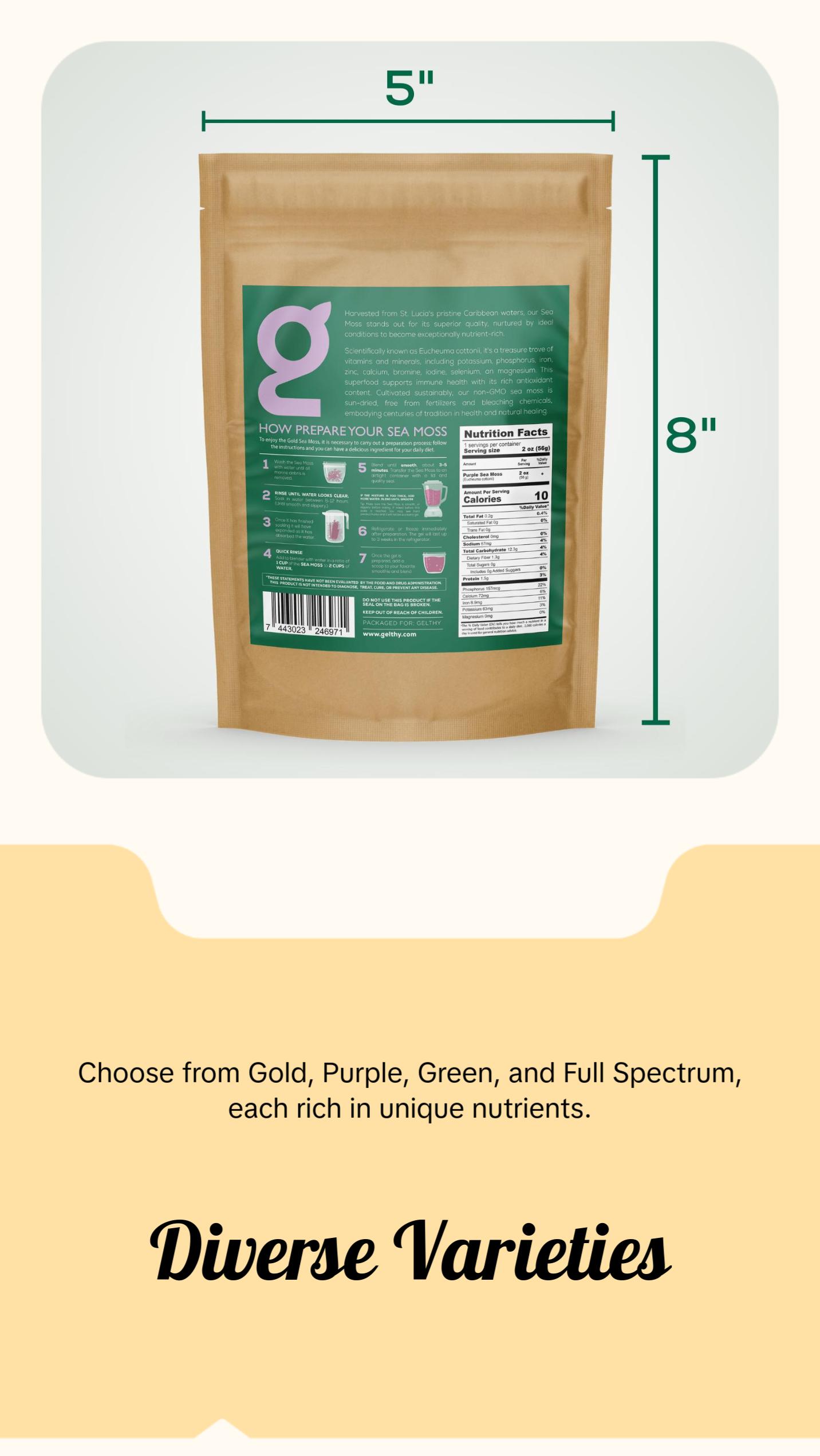 Organic Raw Sea Moss Dried Wildcrafted from St. Lucia