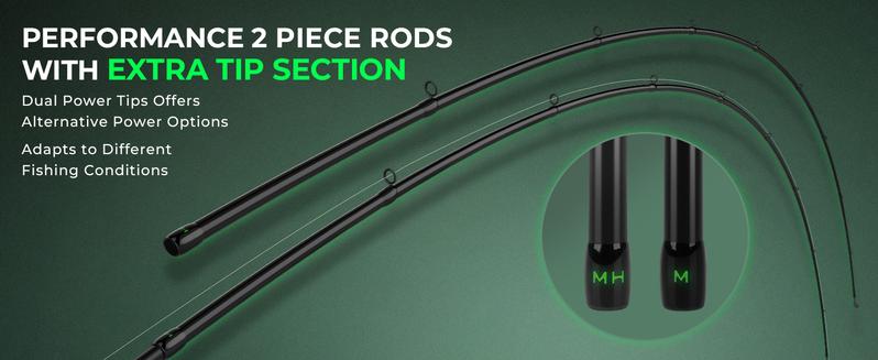 KastKing Zephyr Dual Tip Fishing Rod, Lightweight KastFlex IM6 Graphite Spinning & Casting Rod, Fuji O-Ring Guide, Dual Tips Section for Different Powers, Drop Shot Hook Keeper, EVA Grip