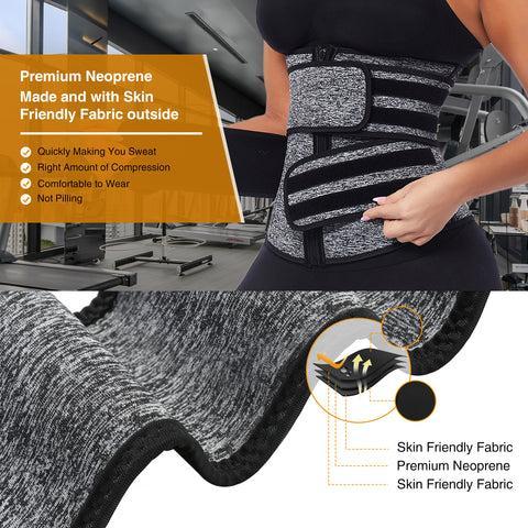 FeelinGirl Hot Selling 7 Fatting Burning Double Belt Waist Trainer Compression Fabric Shapewear Comfort Womenswear Waist Trainer