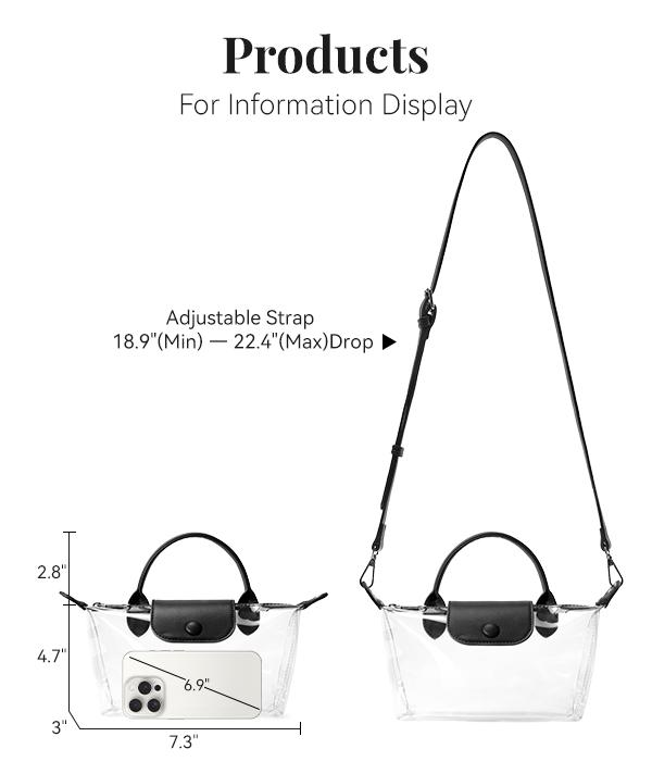 BOSTANTEN Clear Bag for Stadium Approved Small Crossbody Purse Handbags for Concerts Sports Events Leather