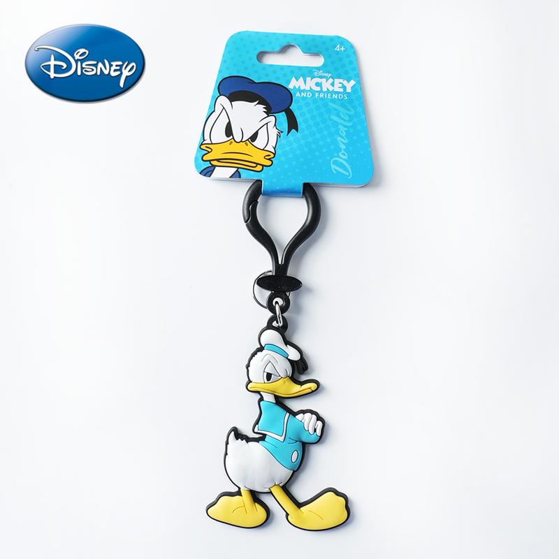 Disney Donald Keychain 1PC Official License Cute Animal Bag Clip Charms Anime Figure Collector Keyring Backpack Decor Durable PVC Soft Rubber Gift