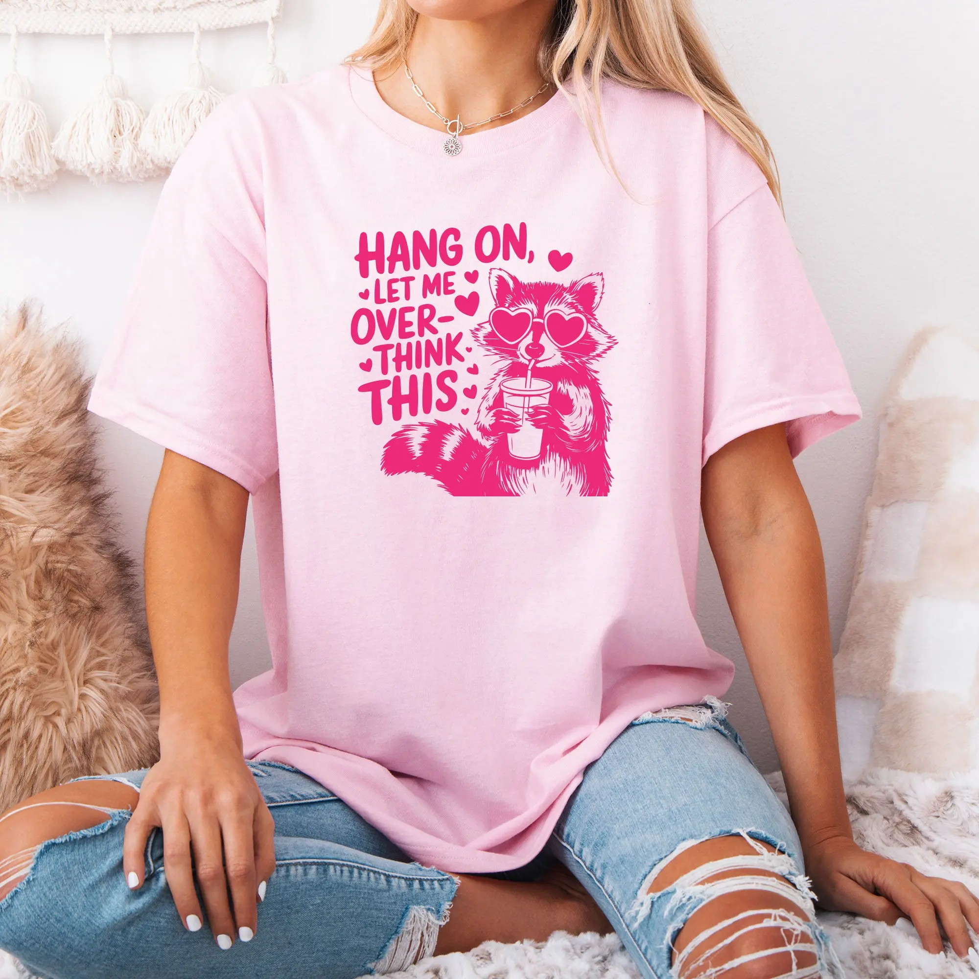 Hang On Let Me Raccoon Graphic T-Shirt