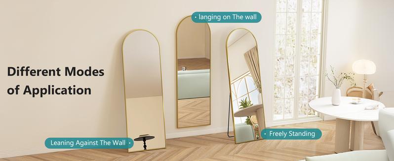 【Deal】Full Length Mirror Hanging or Leaning Against Wall, with Stand Aluminum Alloy Thin Frame for Living Room Bedroom Decorating Home