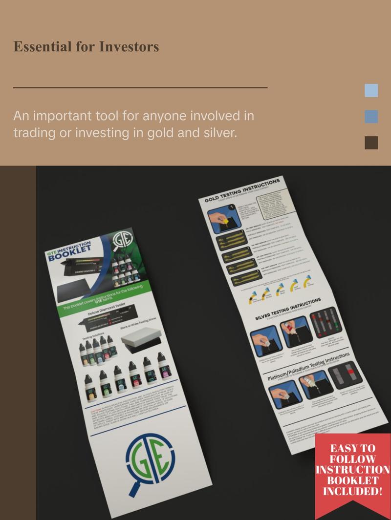 JSP 10K 14K Gold & Silver Sterling Jewelry Test Kit with 0.5 oz Acid Solutions & Premium Test Stone for Gold & Silver Investors