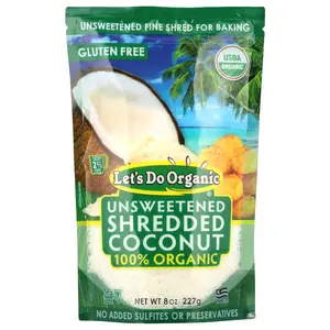 Let's Do Organic, 100% Organic Unsweetened Shredded Coconut, 8 oz (227 g) Let's Do Organic, 100% Organic Unsweetened Shredded Coconut, 8 oz (227 g)