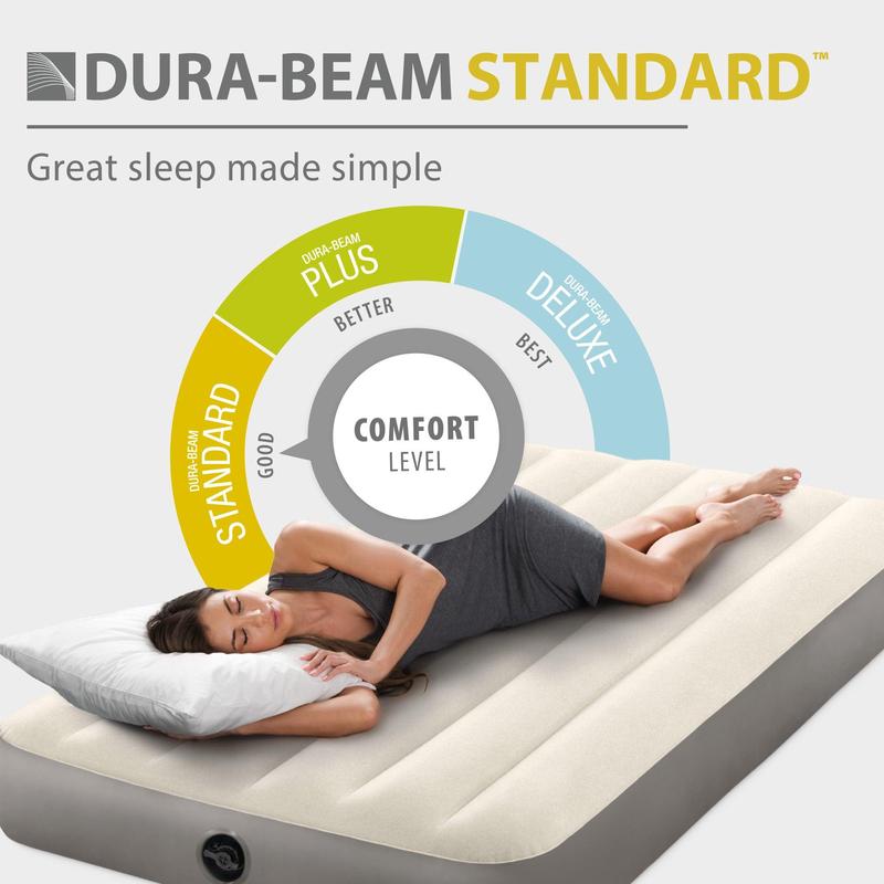 Intex 64102E Dura-Beam Standard Series Single Height Inflatable Airbed, Full