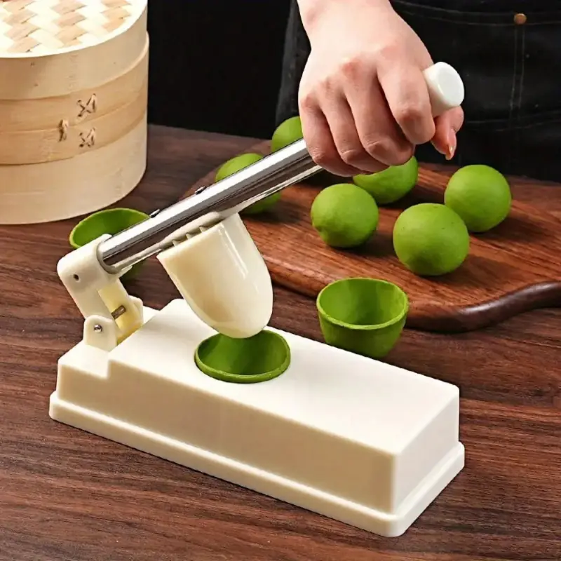 Heavy Duty Dumpling & Mooncake Maker Machine - Plastic, Stainless Steel Parts, Extended Handle, Non-Stick Design, Grip - Food Preparation Tool for Multi-Pastry Use, Pierogie Maker - Easy-Clean ABS & Stainless Steel Mechanism - Home Kitchen Use