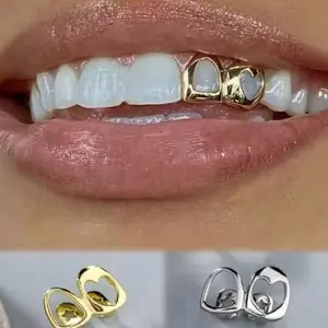 Valentine's Heart Grillz: Hip Hop Dental Jewelry, Edgy Couple Gift & Light Luxury Accessory &Romantic Edge Gift &Hip Hop Fashion Grillz &Gift For Music & Fashion Lover