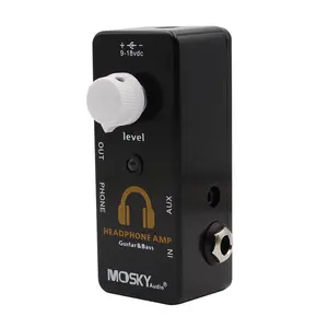MOSKY Headphone Amp Electric Bass Guitar Effect Pedal with True Bypass DC 9V